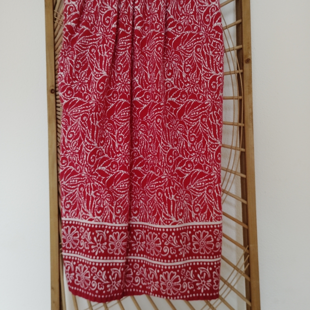 Vintage Loungees Cotton Floral Batik Maxi Dress / Size XL - Picture 9 of 11